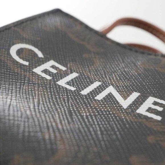 Celine Charm Brown White Gold Triomphe Canvas Logo Micro Vertical Cabas - Picture 6 of 6